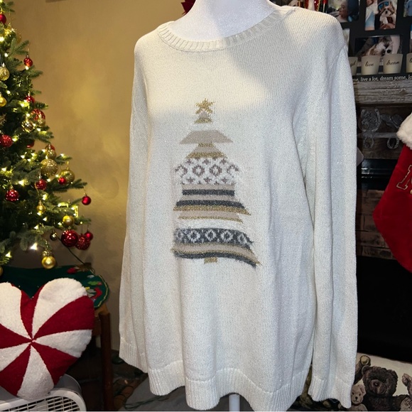 Christopher & Banks Christmas tree sweater size XL - Picture 2 of 10
